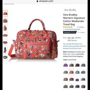 Vera Bradley weekend bag